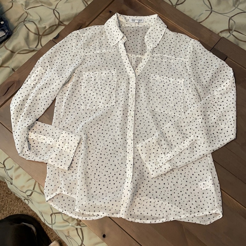 Sheer black star top